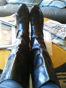 Leather boots from a garage sale for $7